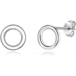 Boucles D'oreilles En Argent 925-Boucles D'oreilles En Argent Sterling 925-Croix/Cercle/Triangle-Hypoallergéniques-Plates-Unisexe-Dormir-Cartilage-Boucles.[X2777] - Neuf