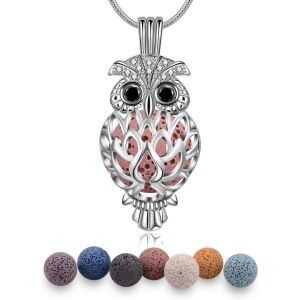 Ball Aromatherapy Essential Oil Diffuser Necklace For Women Pendant Necklace Girls Jewelry Gift With 7pcs Lava Stone,24"" Chain..[I19] - Neuf