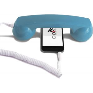 60s Micro-Combine Telephone Portable/Combiné Téléphone Rétro/Casque Audio en Forme combiné téléphonique pour Les Smartphones Android,Tablettes,Ordinateurs Portables,etc. (Azure).[U56] - Neuf