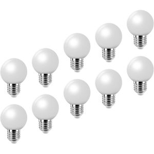 Cheng-Ampoule E27 Avec Culot À Vis, 2w, Lampe Led Edison, Poire De Golf Blanche Chaude, Pour Terrasse En Plein Air, Fête De Noël, 10 Jeux - Neuf