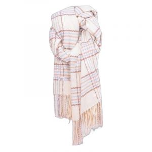 &Eacute;charpe Femme Hiver Motif &Eacute;cossais Chauffante - Cadeau Id&eacute;al Pour Amie Ou Amante, Blanc, Douce Et &Eacute;paisse, Accessoire Mode Avec Franges D&eacute;coratives, - Neuf