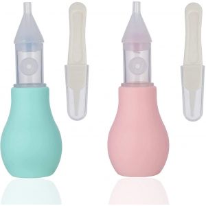 2 Paquets D'aspirateur Nasal Pour B&eacute;b&eacute; En Silicone, Nettoyant Pour Nez Anti-Reflux De Qualit&eacute; Sup&eacute;rieure, Ventouse Nasale Manuelle Avec &Eacute;tui De Transport Et Pince &Agrave; &Eacute;piler Pour Nettoyage Du Nez Pour Nos - Neuf