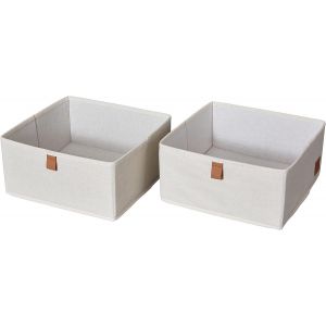 Jexnovashop-Love It Store It &iquest; Premium &iquest; Lot De 2 Organisateurs De Tiroir En Lin Et Coton Pliable 30x30x15cm &iquest; Bo&icirc;te De Rangement Tissu Beige &iquest; Pour V&ecirc;tements, Sous-V&ecirc;tements, Accessoires - Neuf