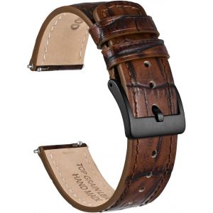 Kal-Bracelets De Montre Cuir De Grain D'alligator, Relâchez Rapidement Le Bracelet De Montre De Remplacement Pour Hommes, Largeur De Bande 18mm 20mm 22mm - Neuf
