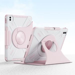 Housse En Cuir Rotative En X Pour Ipad Air 11 2024 / Ipad Pro 11 - Rose - Neuf