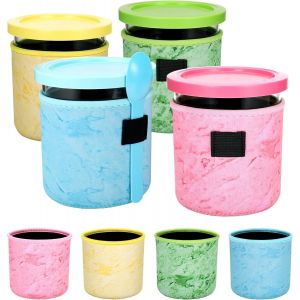 4 Pcs Neoprene Pot Sleeve Compatible With Ninja Creamy Deluxe Nc500 Nc501 Ice Maker Accessories Reusable Ice Maker Prevent Condensation And Spills - Neuf