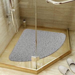 Tianyi-Tapis De Douche Antidérapant Triangulaire, 53x53 Cm, Doux Et Confortable, Tapis De Bain Antibactérien Avec Trous De Drainage, Tapis Antidérapant Pour Douche Pour Baignoire Et Zones Humides - Neuf