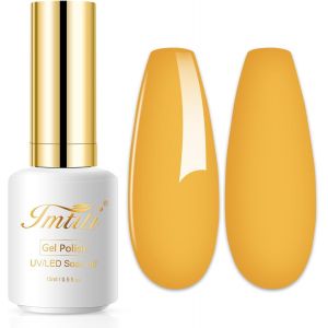 Kal-Vernis Semi Permanent Jaune, 15ml Jaune Chaud Gel Uv Semi Permanent Uv Led Soak Off Gel Nail Polish French Vernis À Ongles Gels Semi-Permanents Diy Nail Kit Démarrage - Neuf