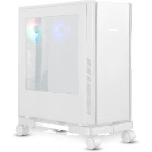 Stand De CPU Mobile,Support d'unité Centrale,Tour D'ordinateur Réglable Stands avec 4 Roues roulettes,Porte-Multifonctions Convient À La Plupart des Boîtiers PC sous Bureau PC Tower Panier (Blanc) - Neuf