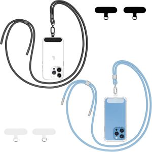 MDY-Cordon Telephone Portable- Lot de 2,Élégante et Durable,Tour de Cou Telephone Portable Universelle Compatible avec la Plupart des Coques pour Smartphone Noir Bleu - Neuf