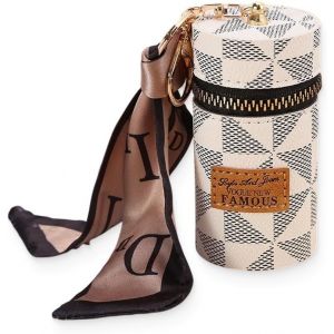 Trousse De Maquillage Femmes, Petit Mini Pochette De Rangement Cosm&eacute;tique Portable, Mini &Eacute;tui &Agrave; Rouge &Agrave; L&egrave;vres En Cuir Avec Porte-Cl&eacute;s Pour Parfum Et Vernis &Agrave; Ongles - Neuf