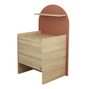 Commode &Agrave; Langer &Eacute;volutive En Bureau - D&eacute;cor Bois Ch&ecirc;ne S&eacute;pia Forme Arche - Neuf