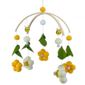 Fleur Abeilles Hochles Carillons &Eacute;oliens Maison En Peluche Pendentif Accessoires Pour Les Enfants Chambre D'enfants Jaune - Neuf