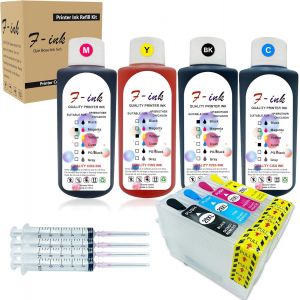 Cartouche D'Encre Rechargeable 29Xl Et Encre De Bouteille 4 X 100 Ml Compatible Pour Expression Home Xp-255 Xp-257 Xp-352 Xp-355 Xp-452 Xp-452 Xp-455 Xp-245 Xp-245 Xp-335 Xp-352 24[ENC942862] - Neuf