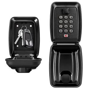 Coffre-fort &agrave; cl&eacute;s &eacute;tanche mural pour cl&eacute;s d'ext&eacute;rieur - Partagez l'acc&egrave;s &agrave; vos cl&eacute;s en toute s&eacute;curit&eacute; - Noir - 121 x 95 x 62 mm - Neuf