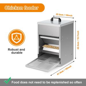 2x Mangeoire Poules En Acier Galvanis&eacute; &iquest; Alimentateur Automatique Avec Couverture &Eacute;tanche Et Syst&egrave;me &Agrave; P&eacute;dale Pour Poules Et Canards - Neuf