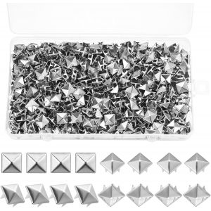 Mevronisshop-600 Pcs Spikes Studs, 10mm Spikes Rivets D&eacute;coratifs, Pointes Punk, Studs Clous &Agrave; Carr&eacute;s Punk En M&eacute;tal, Clous Pyramidaux Argent&eacute; Pour Bricolage Sacs V&ecirc;tements Bracelet En Cuir Artisanat C - Neuf