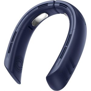 KALANKA-Ventilateur de cou amélioré, 4 ventilateurs de cou portables Turbo 6000 mAh, ventilateur à main réglable à 360°, petits ventilateurs personnels USB sans pales pour les voyages-Bleu - Neuf