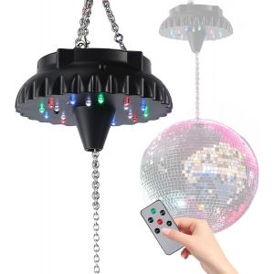 Lampe À Boule Disco Rechargeable : Boule Disco Rotative Avec Vitesse Réglable À Distance ¿ 18 Led Rvb Pour Suspendre Une Boule À Miroir,Une Décoration De Fête De Mariage - Neuf