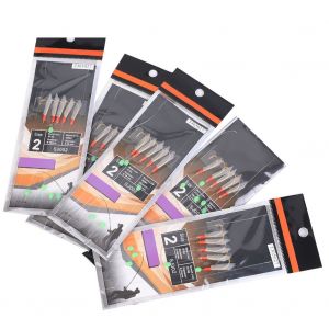 Lot De 5 Hamecons Lumineux En Acier Et Nylon Pour Peche (2#) - Neuf