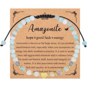 4mm Bracelet Fine Perle Pierre Naturelle Réglable Tressé Bracelet Porte Bonheur Pierre Énergétique Précieuses Pour Femme Fille - Neuf