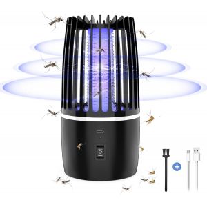 Lampe Anti Moustique,Lampe électrique Anti Insectes 4000mAh Rechargeable USB Piège à Mouche Insectes 360 ° UV Électrique Anti Moustique Veilleuse Intérieur Extérieur Veilleuse Puissant Attrayan[X94] - Neuf