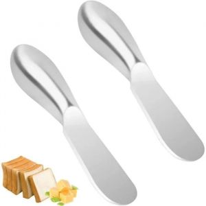 Couteau &Agrave; Beurre - Zgeer - Lot De 2 - Acier Inoxydable - Poign&eacute;e Ergonomique - 14.5&times;2.1cm - Neuf