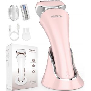 Rasoir &Eacute;lectrique Pour Femme - Sans Douleur - Rechargeable - Pour &Eacute;pilation Des Jambes Et Des Aisselles - Sans Fil (Rose) - Neuf