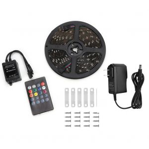 HJLIAN Bande lumineuse LED RGB 5 m, retroeclairage TV/musique RF, etanche IP65, USB, 110-240 V (prise americaine) - Neuf