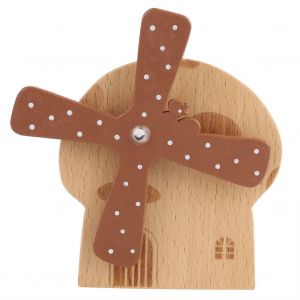 HJLIAN Boite a musique en bois classique et vintage avec moulin a vent pour amis - Neuf