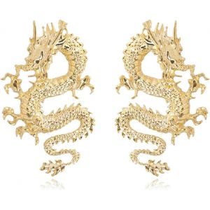 Chenquansarl-Boucles D'oreilles Dragon Punk, Boucles D'oreilles Dragon Chinois Antique Pour Femme, Boucle D'oreille De Vacances En Forme D'animaux De Dragon De Bohême Pour Dames - Neuf