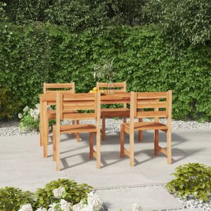 Prolenta Premium - Ensemble &Agrave; Manger De Jardin 5pcs Bois De Teck Massif - Neuf