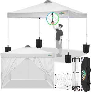 Ulteronixshop-Tonnelle De Jardin 3 X 3 M Tonnelle Pliante Tente R&eacute;ception&iquest;Barnum Pliant 3x3 With 4 Removeable Sidewalls, &Agrave; Hauteur R&eacute;glable Pour F&ecirc;te Marriage Les Activit&eacute;s Commerciales,Blanc - Neuf
