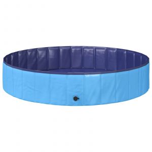 Vidaxl Piscine De Nage Pliable Pour Chien Bleu 160 X 160 X 30 Cm Pvc - Neuf