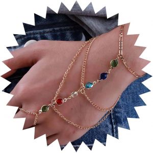 Eryi-Bracelet Hand Chain For Women Gold Snake Finger Ring Bracelet Gothic Slave Bracelet Hand Harness Personality Serpent Finger Chain Bracelet Jewelry For Girls - Neuf