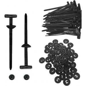 BLAZEFLUX-100Pcs Attache Cables Universelle Nylon, Fixation Auto-Bloquante Lourde, Attache Cables Broche et Bouton, Outil Fixation - Neuf