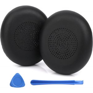KAL-Coussinets De Rechange Pour Écouteurs Jabra Evolve2 65 Avec Mousse À Mémoire De Forme Souple Et Cuir Protéiné, Avec Isolation Phonique Haute Densité (Noir) - Neuf