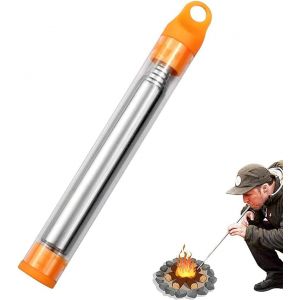 Soufflet Télescopique En Acier Inoxydable, Souffleur D'incendie Portable Avec Mousqueton Pour Camping, Pique-Nique, Randonnée, Barbecue, Chuihuoguan - Neuf