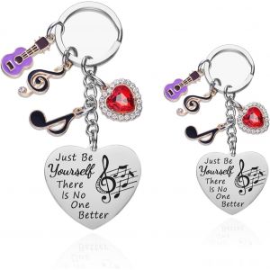 KAL-Taylr Porte-Clés, 2 Pièces Porte Clef Musique, Taylr Porte-Clés En Forme De Coeur, Porte Clé Musique, Mignon Porte-Clés En Forme De Coeur, Cadeaux Pour Amateurs De Musique, Fille, Adolescente - Neuf