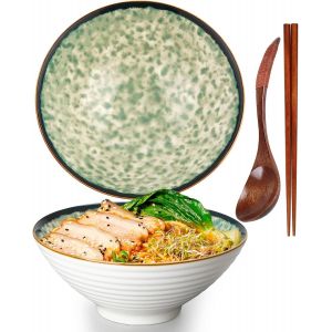 Bol À Ramen,Bol À Ramen,Bol Japonais En Céramique,Bol À Ramen,Bol À Ramen Avec Cuillère,Baguettes,Bols À Soupe 1200 Ml,Bols À Ramen,Bols À Céréales,Saladiers.[A26] - Neuf