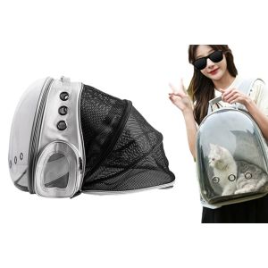 Sac &Agrave; Dos De Transport Extensible Pour Chats Et Chiens - Gris - Neuf