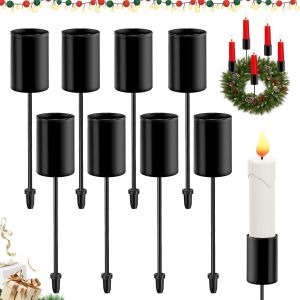 KALANKA-8 Pièces Bougeoir pour Bougies de l'Avent, Bougeoirs pour Couronnes de l'Avent, Bougeoirs en Forme De Couronne De l'Avent, Rétro bougeoir pour Couronne de l'avent pour Noël et Maison - Neuf