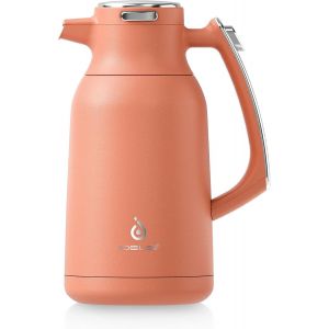 Letnerny-Verseuse Isotherme À Double Paroi En Acier Inoxydable - 2 Litres - Garde Au Chaud Pendant 12 Heures - Pour 15 À 20 Tasses - Couleur Corail - Neuf
