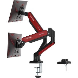 ChicSlick-Support Ecran Pc 2 Ecran Articulé À Ressort À Gaz, Bras Écran Pc Double Compatible Moniteurs 13-32 Pouces, Capacité 3-10Kg, Rotation 360°, Inclinaison ±90°, Pivotan±90°, Vesa 75/10[X1874] - Neuf