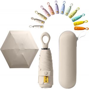 Mini Parapluie De Poche Pliant De Voyage Protection Uv Upf 50/Anti Tempete Ultra L&eacute;ger Et Femme R&eacute;sistant Aux Compact Portable Umbrella - Neuf