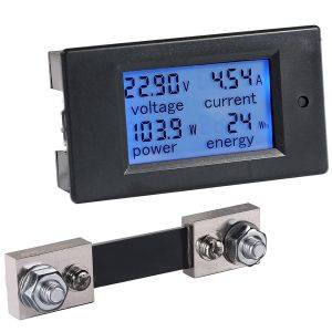 1PC DC 6.5-100V 100A Affichage LCD Num&eacute;rique Courant Tension Puissance Compteur D'&eacute;nergie Multim&egrave;tre Amp&egrave;rem&egrave;tre Voltm&egrave;tre,4 en 1 Num&eacute;rique Amp Volt Watt Kwh M&egrave;tre Testeur Jauge avec Shunt - Neuf