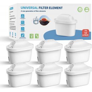 Filtre À Eau Carafe Filtrante, Cartouche De Remplacement Pour Brita® Maxtra Pro® Maxtra+® Plus All-In-1,Compatible Avec Brita® Marella® Carafe Filtrante, Réduit Les Impuretés (6) - Neuf