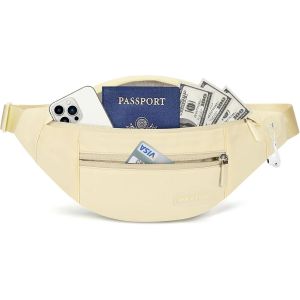 KALANKA-Grand Sac Banane pour Femme et Homme, Sac Banane avec Prise Casque et 4 Poches zippées, Ceinture réglable pour Le Cyclisme, la Course, Le Jogging, Les Voyages, l'extérieur - Neuf