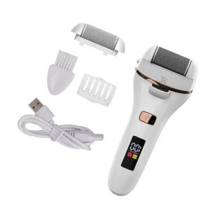 R&acirc;pe &Eacute;lectrique Pour Pieds Et Talons, Pour La Maison Et L'ext&eacute;rieur, 2 Rouleaux Pour &Eacute;liminer Les Peaux Mortes, Lavable, 1200 Mah, Blanc - Neuf