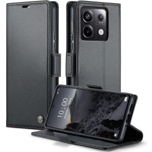 Kal-Coque Pour Redmi Note 13 Pro 5g Étui Portefeuille Cover En Cuir Pu Wallet Avec Cartes Magnétique Et Rfid Protection Antivol Folio Housse Redmi Note 13 Pro 5g Case, Noir - Neuf